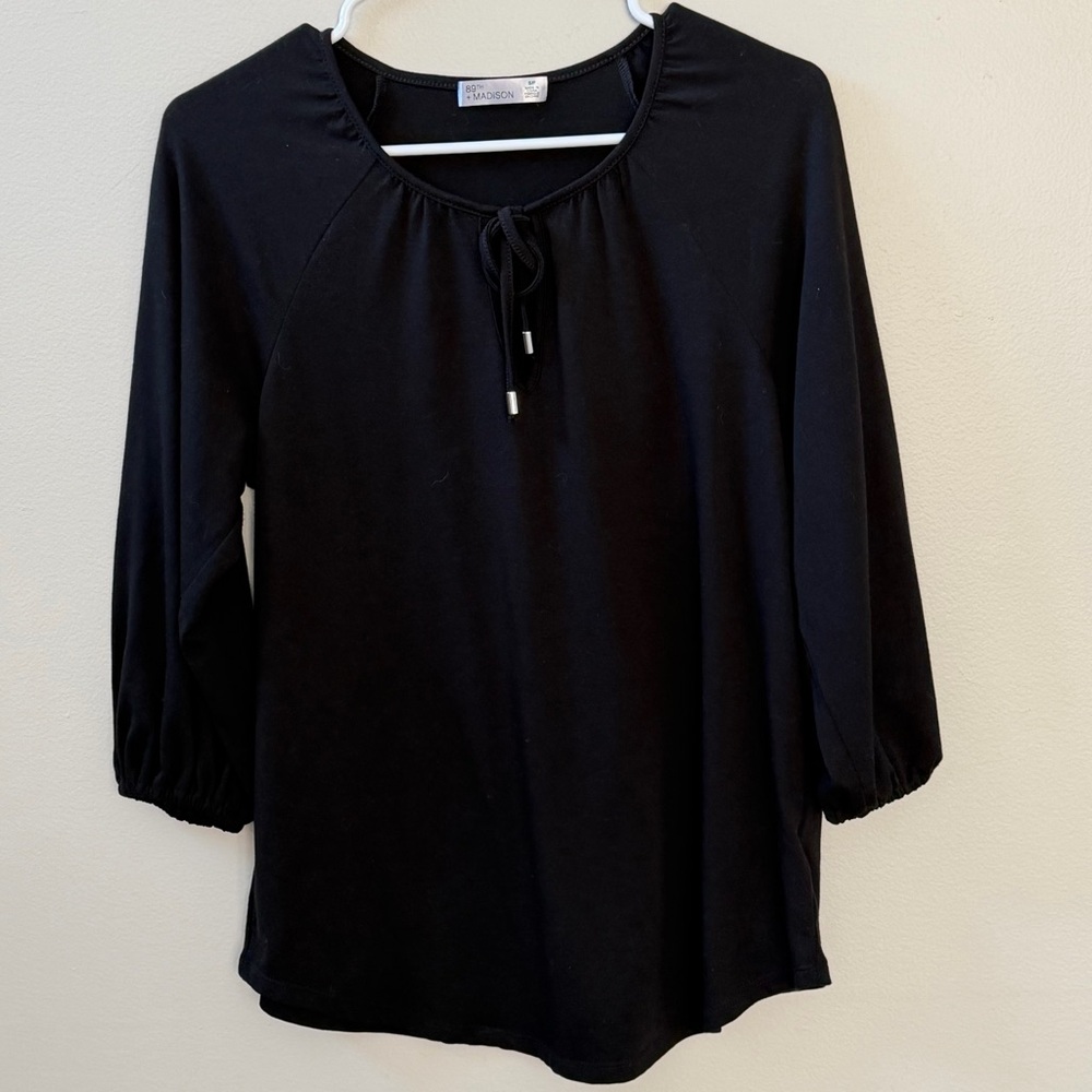 89th & Madison Black Blouse, Sz S
